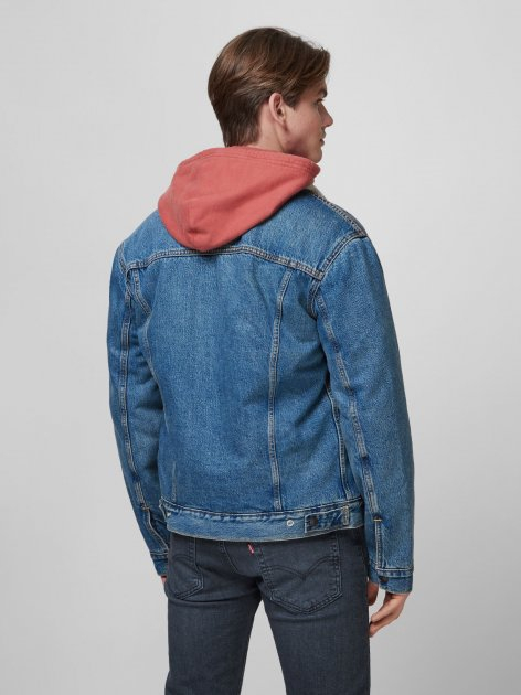 Jacheta din denim cu captuseala de blana shearling sintetica [2]