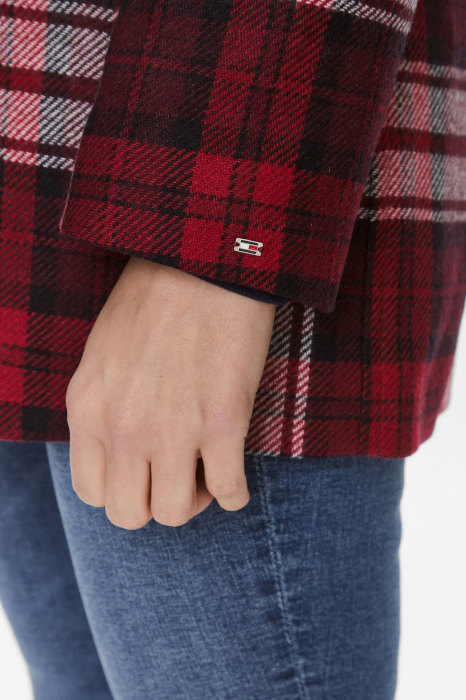 Palton Tommy Hilfiger cu doua randuri de nasturi si model in carouri [5]