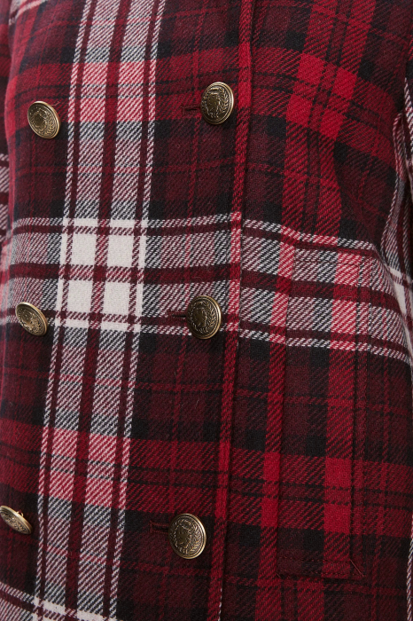 Palton Tommy Hilfiger cu doua randuri de nasturi si model in carouri [6]