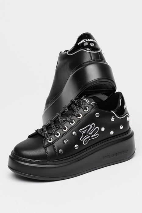 Pantofi sport wedge negri Karl Lagerfeld KL63528 cu platforma si detalii decorative [3]