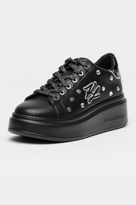 Pantofi sport wedge negri Karl Lagerfeld KL63528 cu platforma si detalii decorative [4]