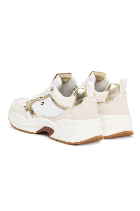 Pantofi dama Tommy Hilfiger FW0FW09204 alb cu auriu chunky runner din piele [3]