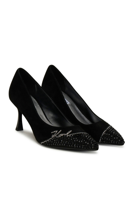 Pantofi pumps dama Karl Lagerfeld KL32712 negri cu toc si aplicatii stralucitoare [2]