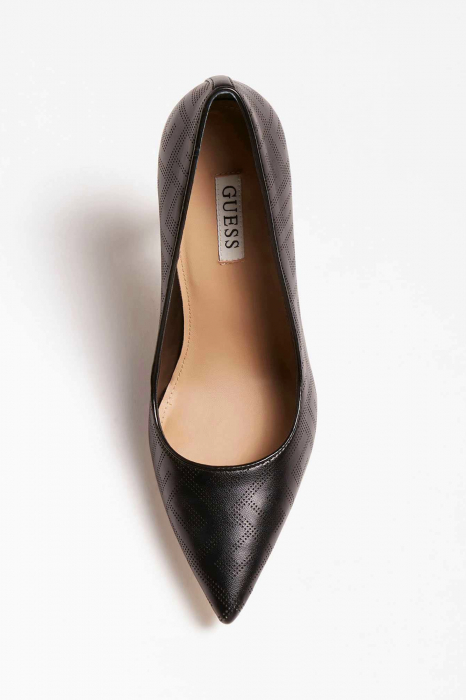 Pantofi Guess cu logo perforat si varf ascutit [3]