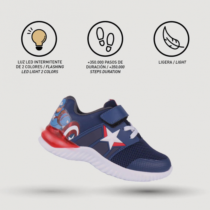 Pantofi sport cu luminite Capitan America, model 2300004696 [2]