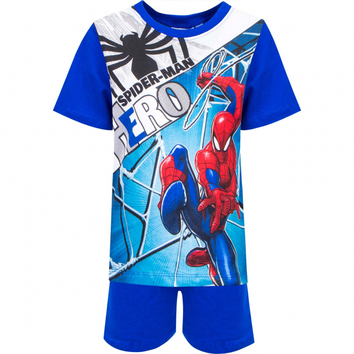 Pijama Spideman Hero, 8 ani/128 cm, maneca scurta, albastru [1]