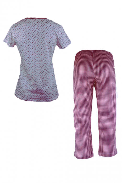 Pijamale dama maneca scurta, Nottingham- fucsia M INTL [2]