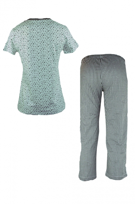 Pijamale dama maneca scurta, Nottingham, negru, S INTL [2]