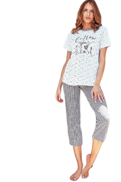 Pijamale dama maneca scurta, Nottingham, negru, S INTL [1]