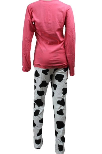Pijamale lungi dama,Crazy Farm Corona, Fucsia, Marime L [2]