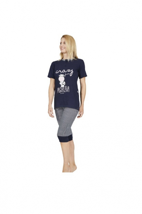 Pijamale scurte dama,Crazy Farm, albastru, Marime M [1]