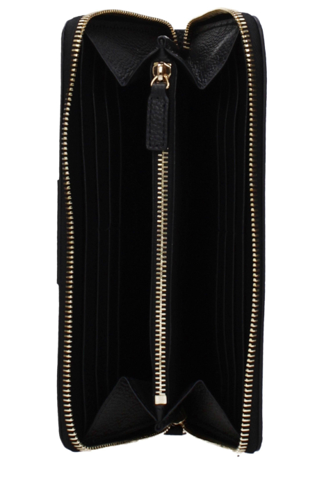 Portofel dama Versace F86333 negru din piele naturala cu logo V metalic [3]