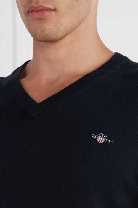 Pulover de bumbac cu decolteu in V Gant 8030562 [5]