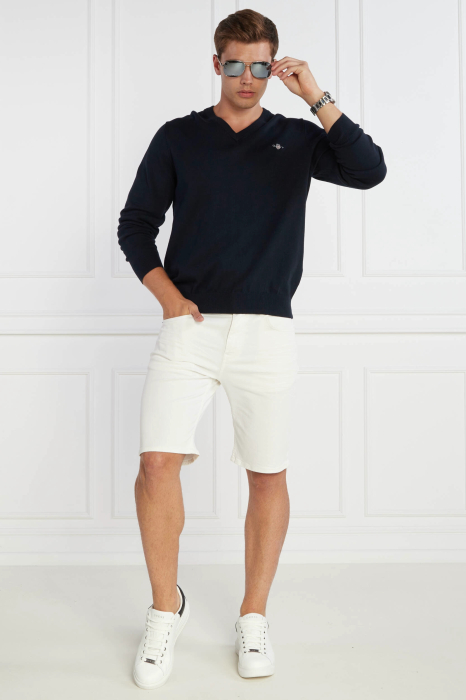 Pulover de bumbac cu decolteu in V Gant 8030562 [3]