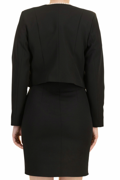 Elegant short jacket made of stretch fabric with pearls [2]