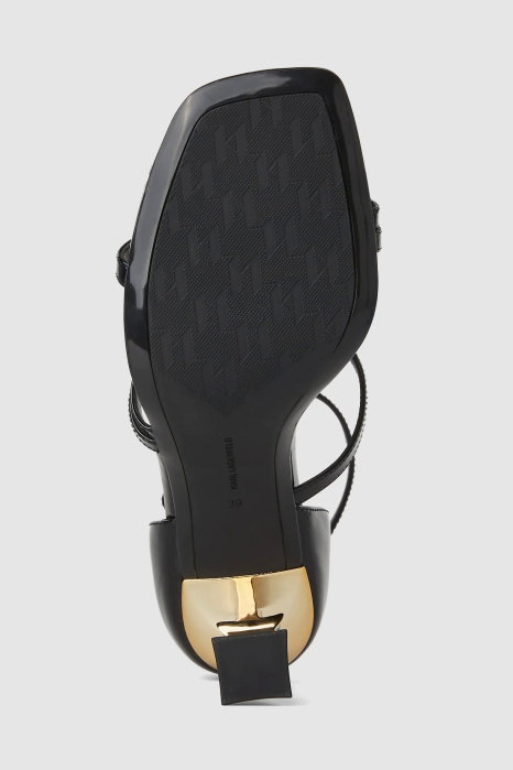 Sandale dama Karl Lagerfeld KL32001 din piele lacuita negre cu toc metalic [7]