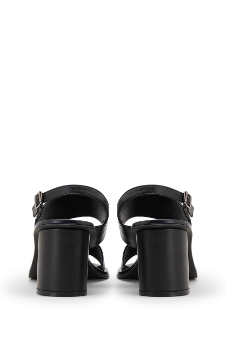 Sandale din piele 8 by YOOX cu toc rotund [5]