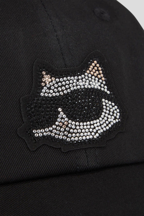 Karl Lagerfeld women's hat with Choupette rhinestone appliqué [4]