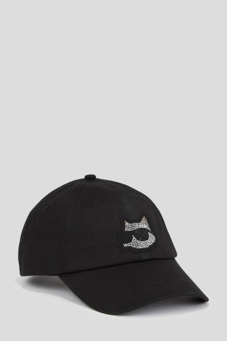Karl Lagerfeld women's hat with Choupette rhinestone appliqué [1]
