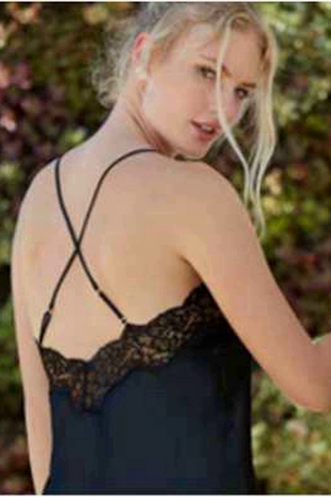 Set 2 piese Babydoll + slip brazilian din satin cu detalii din dantela Andra Lingerie 8570 [3]