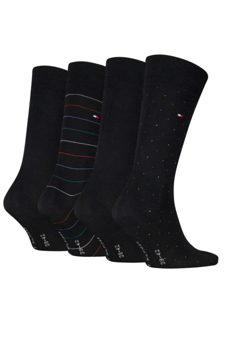 Set 4 perechi sosete lungi Tommy Hilfiger bleumarin cu logo [2]