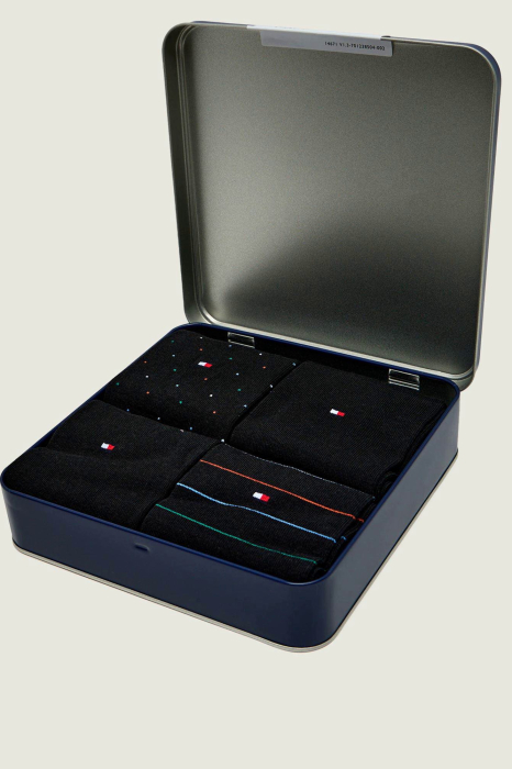 Set 4 perechi sosete lungi Tommy Hilfiger bleumarin cu logo [3]