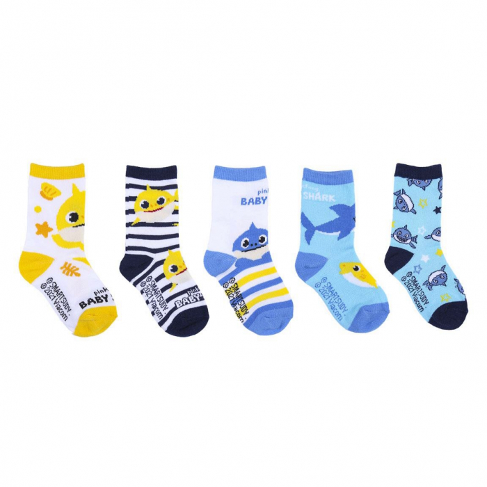 Set 5 Sosete bebe Baby Shark,Multicolor, Marime 19/20 [1]