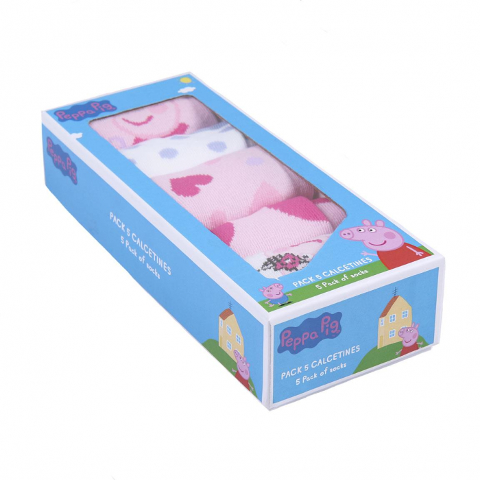 Set 5 Sosete bebe Peppa Pig,Multicolor, Marime 15/16 [3]