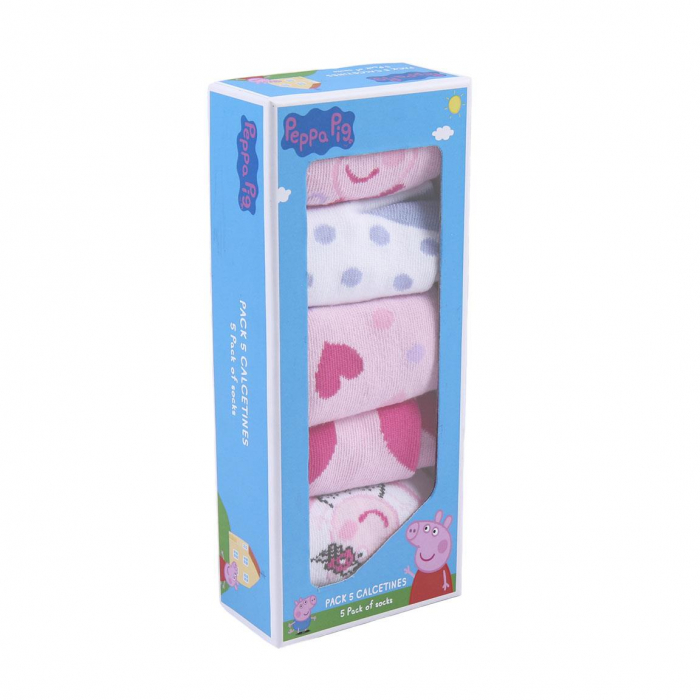 Set 5 Sosete bebe Peppa Pig,Multicolor, Marime 15/16 [2]