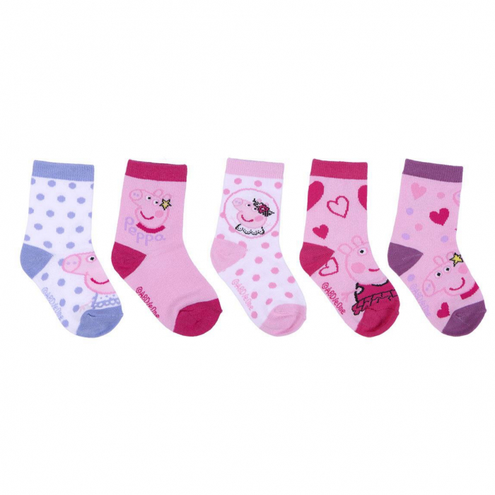 Set 5 Sosete bebe Peppa Pig,Multicolor, Marime 17/18 [1]