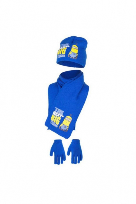 Set caciula-fular-manusi, Minions,The Next Big Thing,Albastru, 54 cm [1]