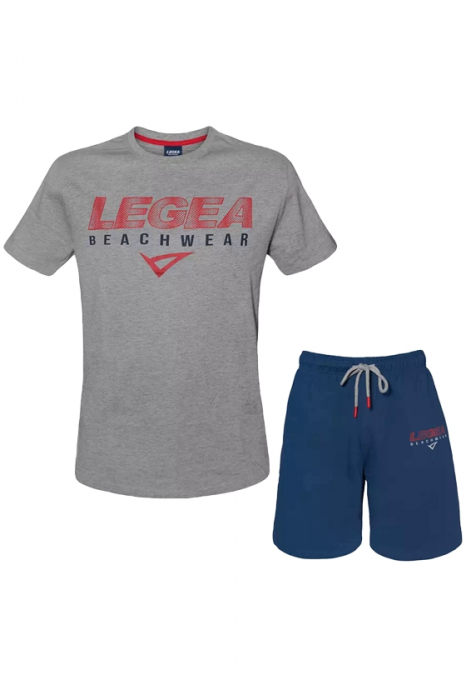 Set de tricou si pantaloni scurti regular fit Legea,Gri/Albastru, L INTL [1]