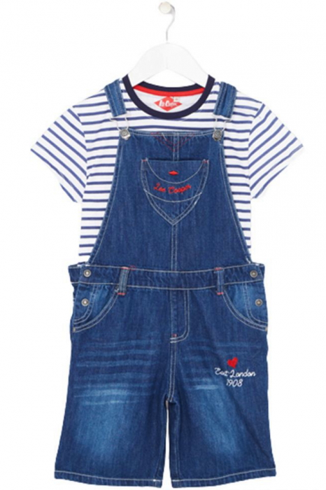 Set salopeta jeans si tricou fete,Lee Cooper [1]