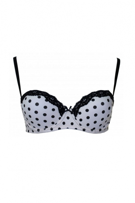 Set sutien si chiloti Jadea complet cu balconet brazilian,Avorio,Marime 80B-M EU [5]