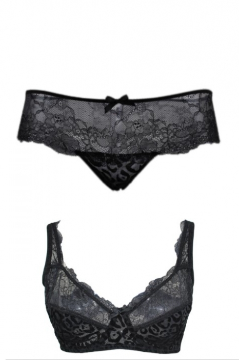 Set sutien si chiloti Love & Bra Lingerie, Negru, 75C EU [2]