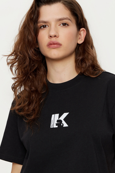 Tricou damă Karl Lagerfeld Jeans logo KL alb/negru A1W17031 [4]