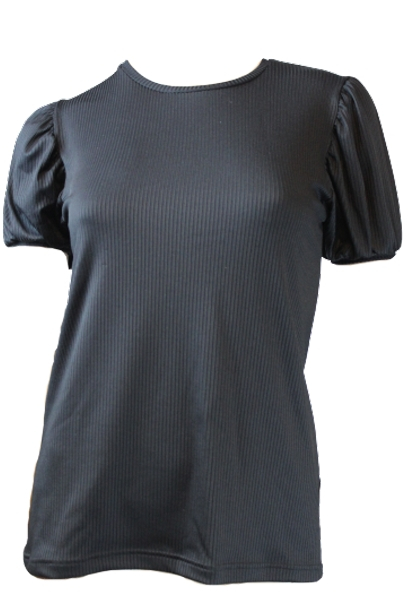 Tricou cu maneci scurte pentru dama ,rossoporpora,Negru,Marime L [1]