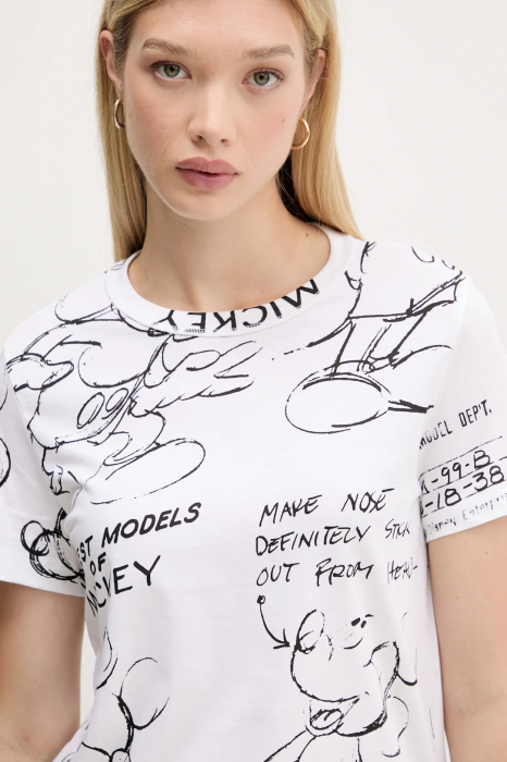 Tricou dama Desigual din bumbac MICKEY SKETCH [3]