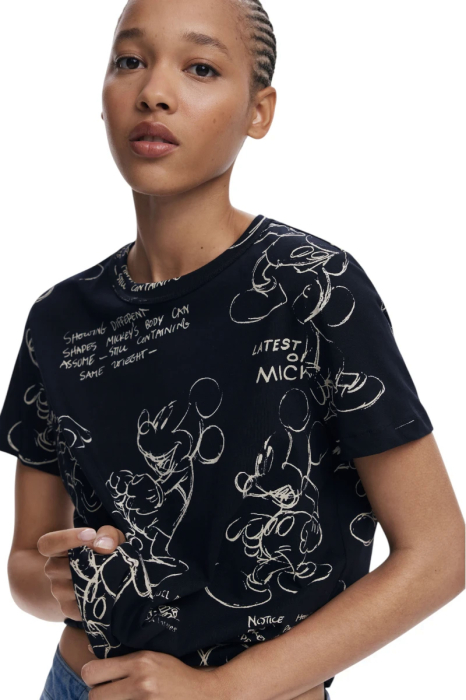 Tricou dama Desigual din bumbac MICKEY SKETCH [4]