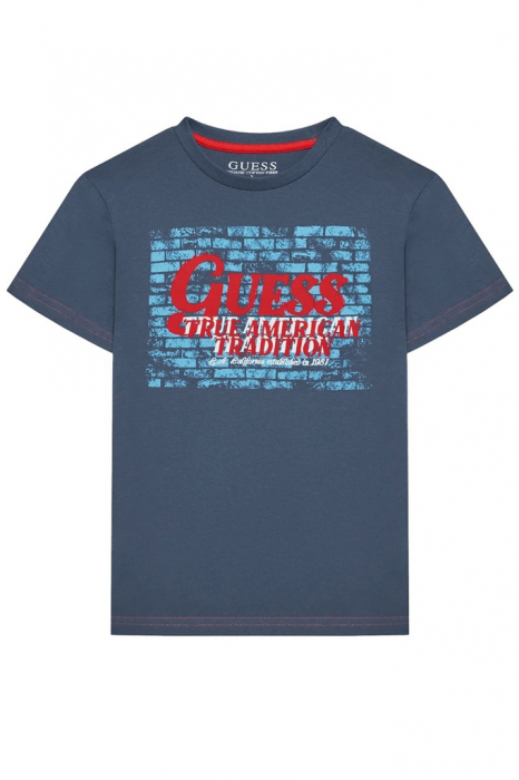 Tricou guess din bumbac cu imprimeu grafic si logo [1]