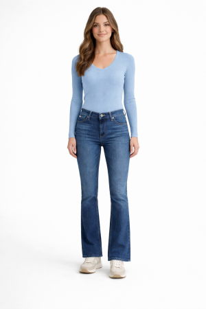 Blugi dama - Guess W5YA98D6328 women’s blue flared denim jeans