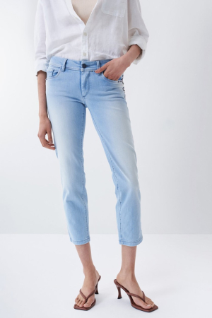 Blugi dama - Blugi crop Salsa Jeans cu croiala dreapta si talie medie