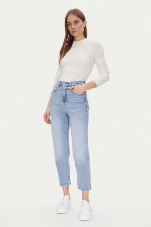 Blugi dama Tommy Jeans DW0DW20041 mom fit crop albastru deschis [2]