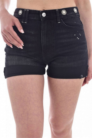 Pantaloni scurti Guess din denim cu detalii cu aspect deteriorat [5]