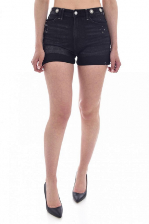 Pantaloni scurti Guess din denim cu detalii cu aspect deteriorat [3]