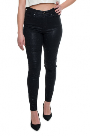 Blugi dama - Blugi skinny dama cu aspect stralucitor