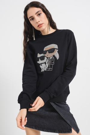 Bluza dama Karl Lagerfeld cu logo din strasuri [3]