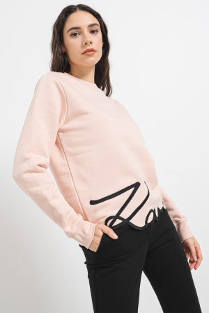 Bluza dama Karl Lagerfeld din amestec de bumbac organic cu logo brodat [3]