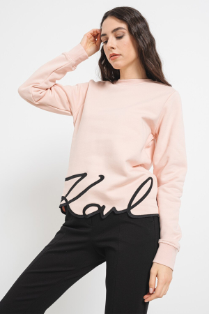 Bluza dama Karl Lagerfeld din amestec de bumbac organic cu logo brodat [2]