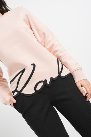 Bluza dama Karl Lagerfeld din amestec de bumbac organic cu logo brodat [4]